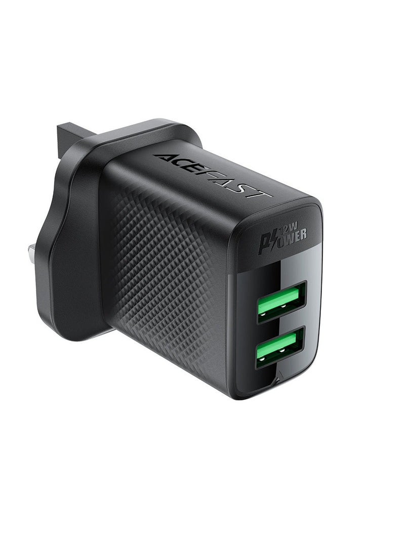 ACEFAST A87 Dual Port 12W USB-A Charger (UK) Compact and Reliable - Image 2