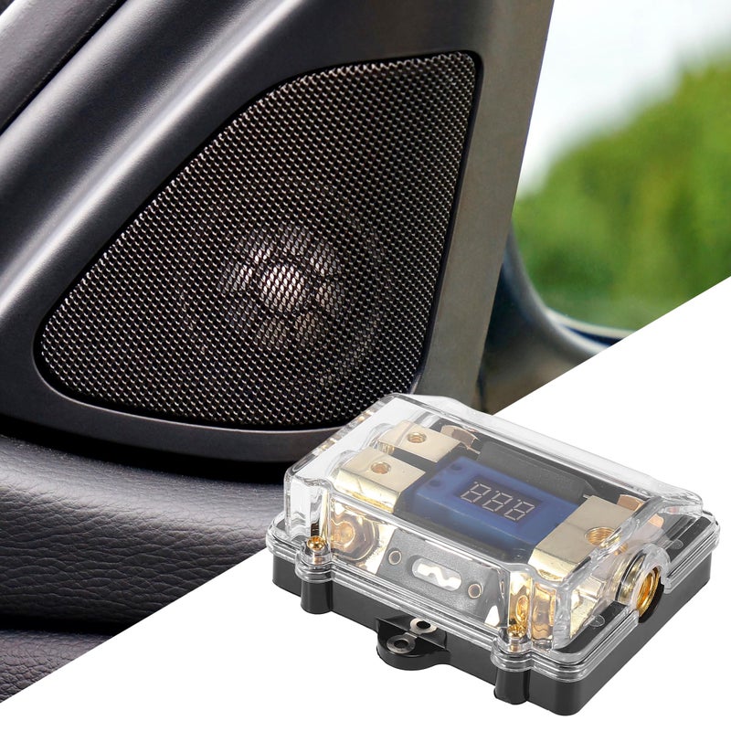X AUTOHAUX X AUTOHAUX Car Audio Stereo Digital LED Display Fuse Holder ANL with 2 Fuses Distribution Block  - Image 2
