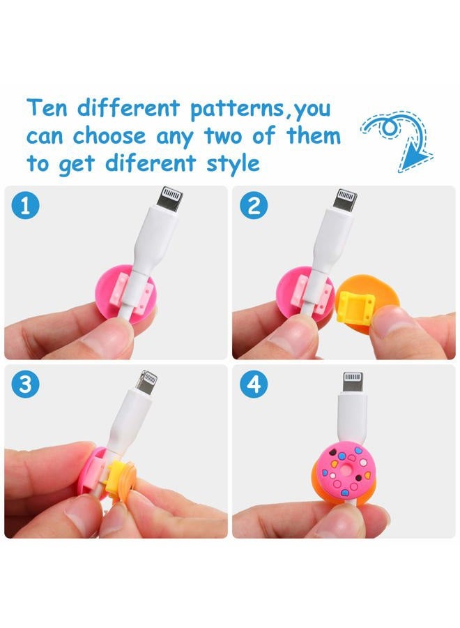 Flutesan 40 Pieces Phone Protect Accessory Charging Cable Protectors Cute Charger Protectors Cord Protector Cord Saver USB Charger for Cellphone Data Lines, Various Styles - Image 4