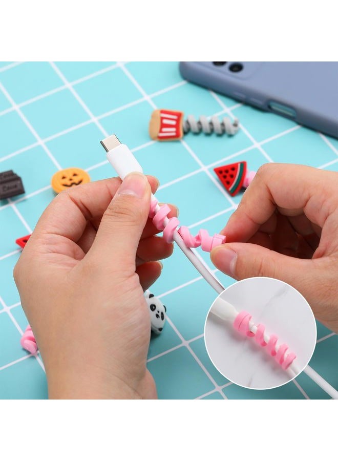 Flutesan 40 Pieces Phone Protect Accessory Charging Cable Protectors Cute Charger Protectors Cord Protector Cord Saver USB Charger for Cellphone Data Lines, Various Styles - Image 5