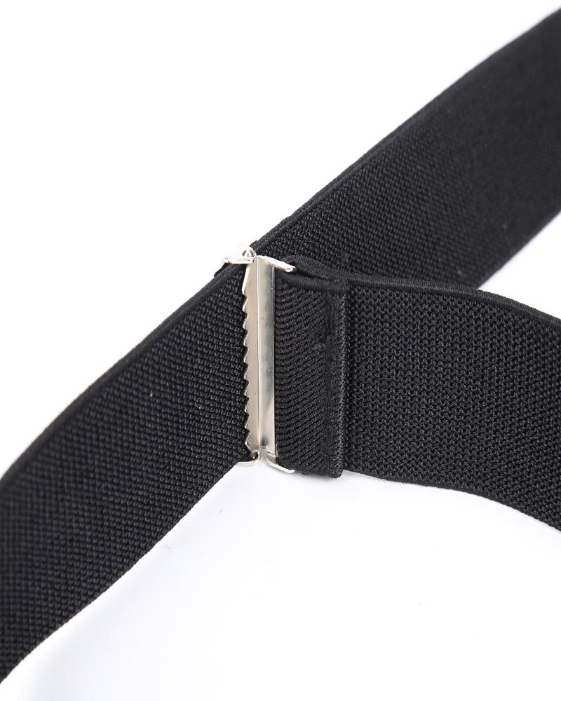 Kajeer Mens Adjustable Button End Suspenders - Y-Back Elastic Tuxedo Suspenders with Heavy Duty Leather Buttons End (Black) - Image 4