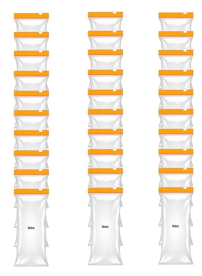 DRUDRAYA Zip lock Pouches, Zip lock Bag For Storage, Freezer RE-USABLE Zipper Bags, Ziplock Bags For Fridge Storage, Medium 9"X 10"(22.86cm X25.4cm)(Orange 30 Piece) - Image 2