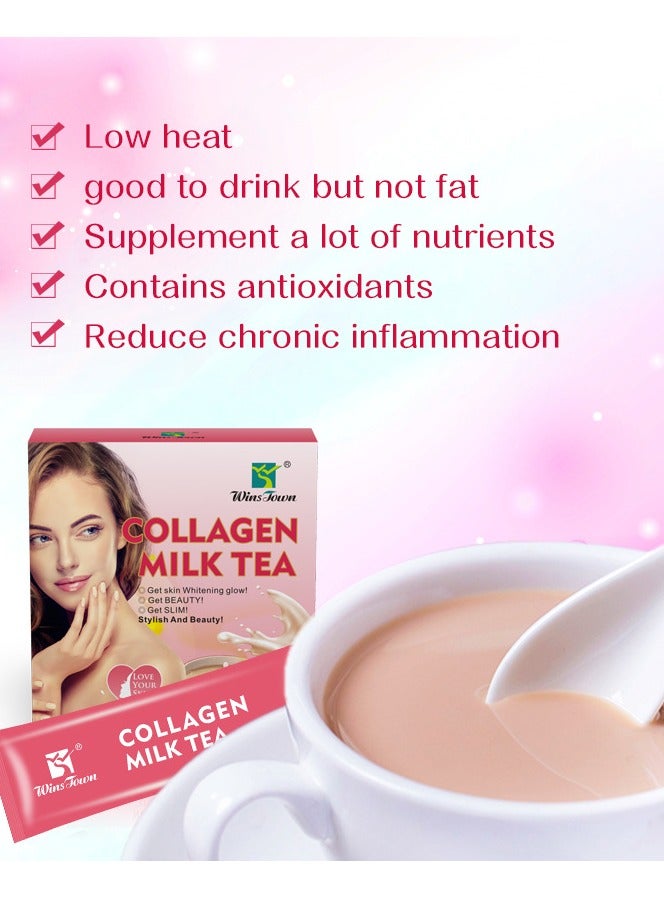 Wins Town Collagen Milk Tea, Antioxidant Glow Skin Whitening Milk Tea, Proten Rich Healthy Skin Care Tea, Safe And Natural Women Skin Treatment Tea For Whitening And Brightening Of Skin  - Image 3