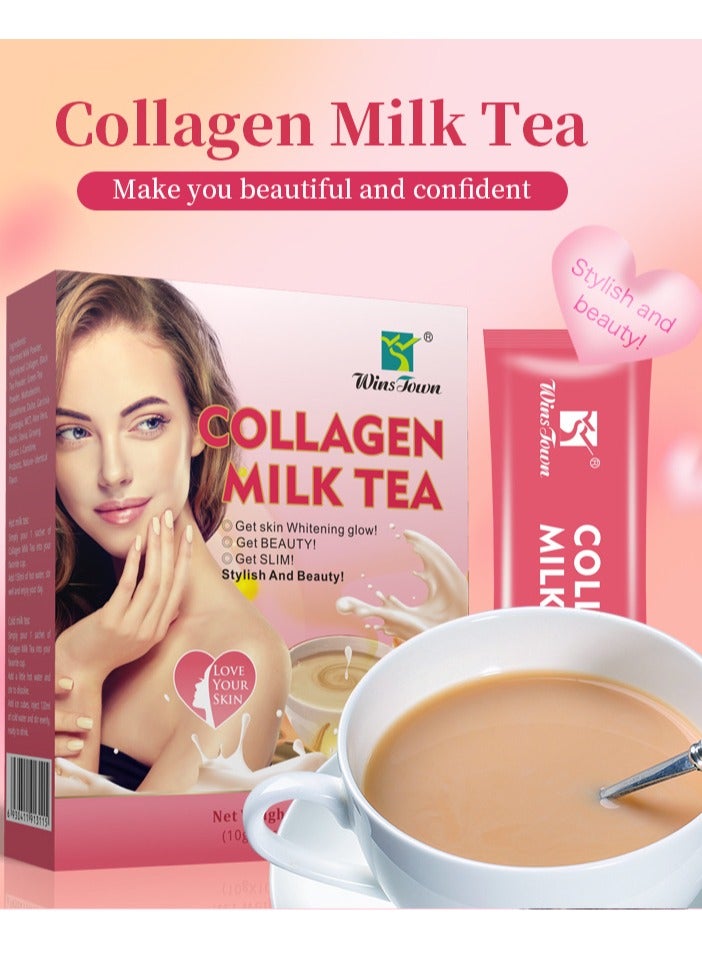 Wins Town Collagen Milk Tea, Antioxidant Glow Skin Whitening Milk Tea, Proten Rich Healthy Skin Care Tea, Safe And Natural Women Skin Treatment Tea For Whitening And Brightening Of Skin  - Image 5