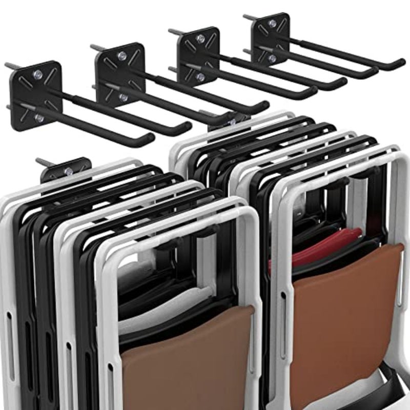 Garage Hooks, Heavy Duty Garage Hooks -12.4 Inch Wall Mount Hangers for Chairs, Power Tools, Garden Tools, Tires and More - Max 120 lbs 4-Pack - Image 1