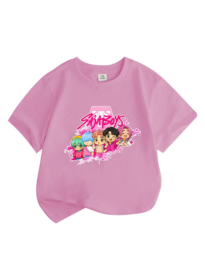 Best Seller Kpop Anime Cartoon Print Fashion Kids Short Sleeve T-shirt Loose Casual Top - Image 4
