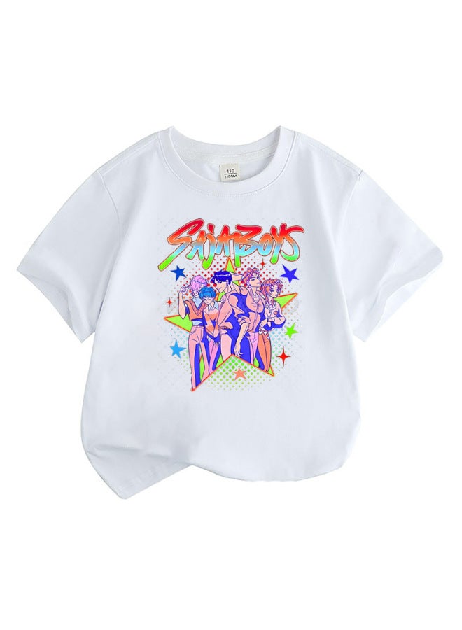 Best Seller Kpop Anime Cartoon Print Fashion Kids Short Sleeve T-shirt Loose Casual Top - Image 2