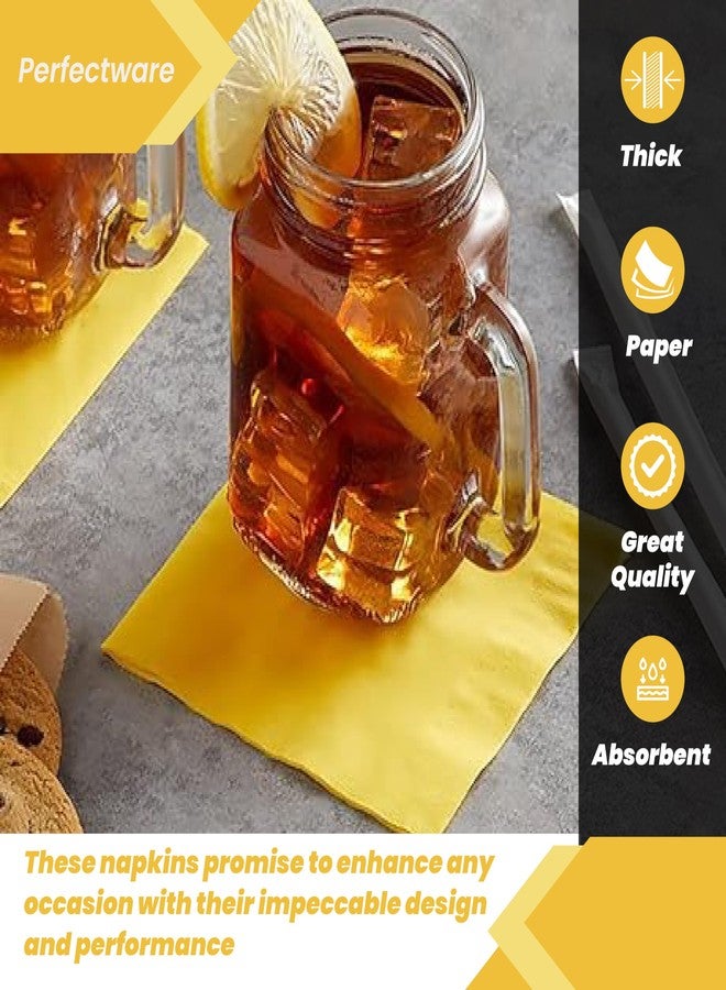 Perfectware - PW-2 Ply Yellow Bev-250 2 Ply Yellow Beverage Napkins- Pack of 250ct - Image 2