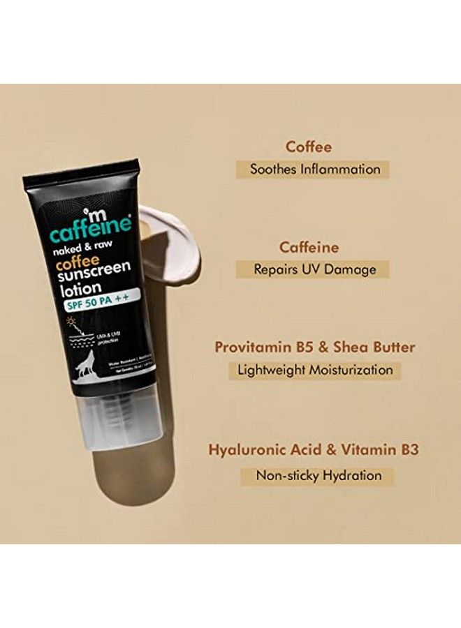 MCaffeine واقي شمسي بلون القهوة غير اللامع بعامل حماية من أشعة الشمس فوق البنفسجية الطويلة والمتوسطة 50 Pa++ للحماية من أشعة الشمس فوق البنفسجية الطويلة والمتوسطة وإصلاحها؛ لوشن خفيف الوزن ومقاوم للماء بدون طبقة بيضاء؛ واقي شمسي للنساء والرجال (50 مل) - Image 4