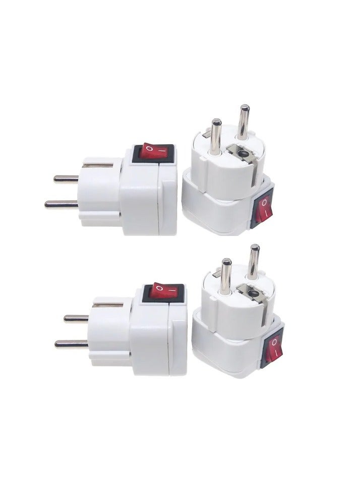 محول عالمي فيشه كهربائية محول قابس الطاقة مقبس ثلاثي عدد 4