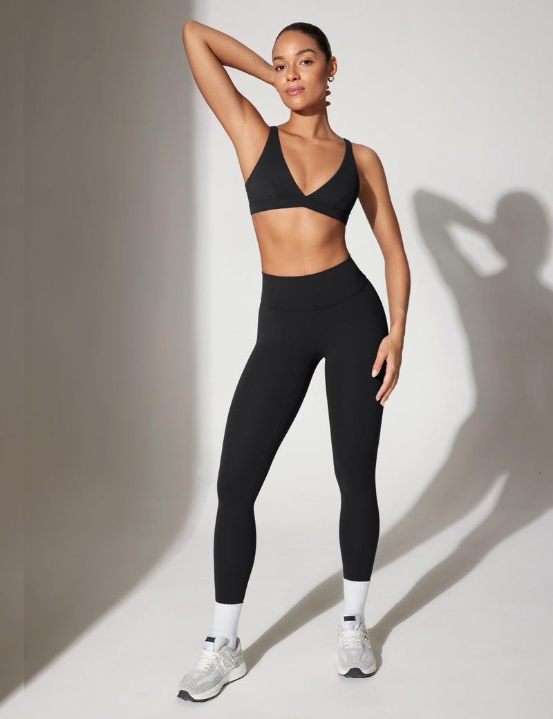 INGIA Womens High Waisted No Front Seam Lounge Yoga Legging 25" Workout Tummy Control Gym Yoga Pants Black X-Small - Image 5
