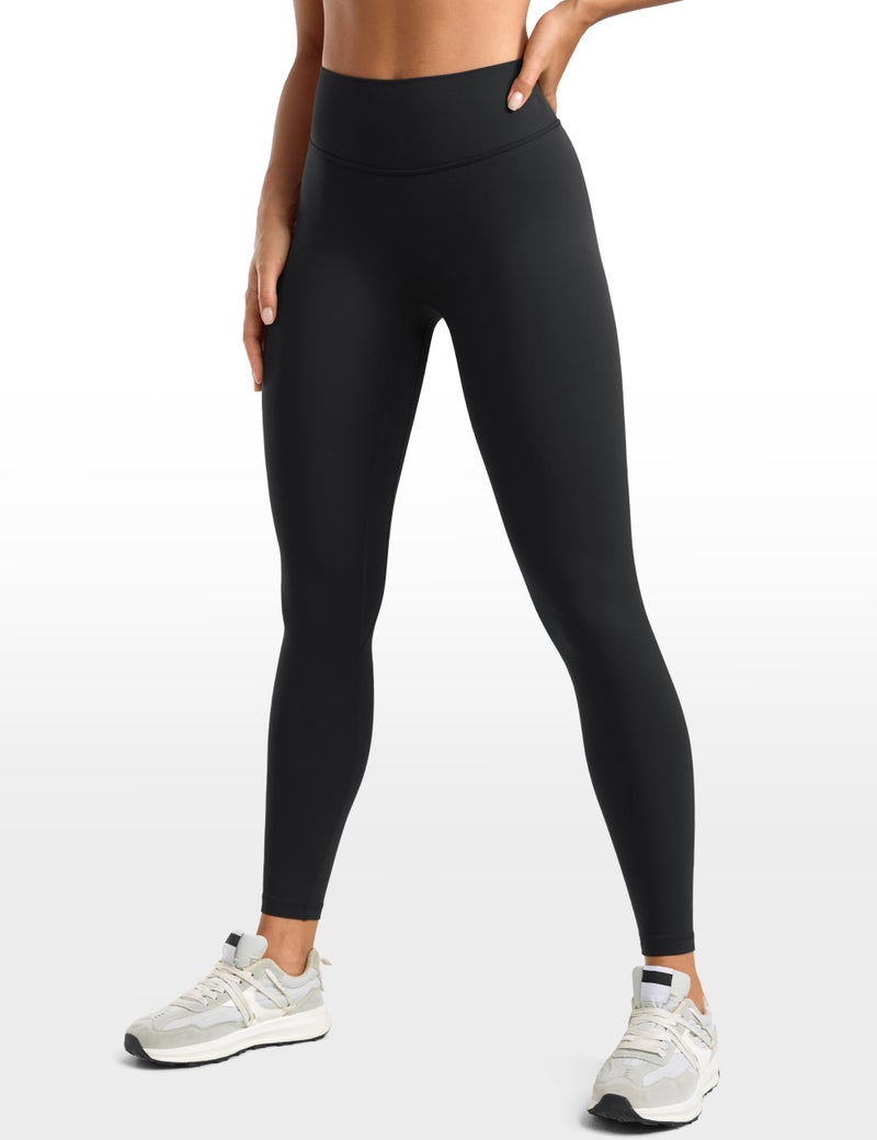 INGIA Womens High Waisted No Front Seam Lounge Yoga Legging 25" Workout Tummy Control Gym Yoga Pants Black X-Small - Image 4