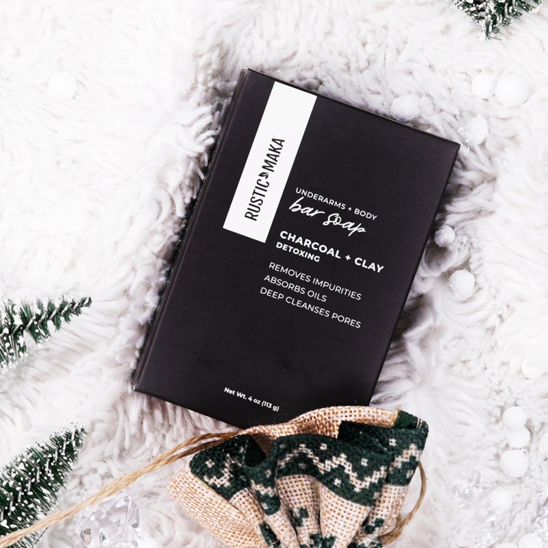 Rustic Maka Deep Cleansing Charcoal & Clay Soap Bar â€“ Activated Charcoal Face & Body Soap for Acne-Prone, Oily, and Sensitive Skin â€“ Kaolin Clay Formula for Pore Cleansing & Oil Control - Image 5