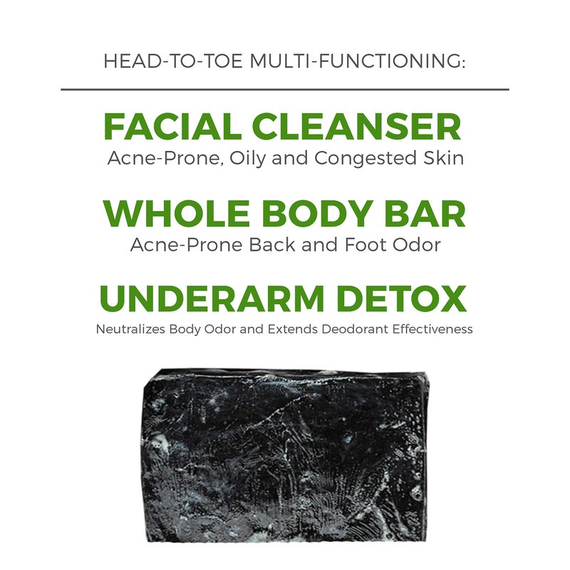 Rustic Maka Deep Cleansing Charcoal & Clay Soap Bar â€“ Activated Charcoal Face & Body Soap for Acne-Prone, Oily, and Sensitive Skin â€“ Kaolin Clay Formula for Pore Cleansing & Oil Control - Image 4