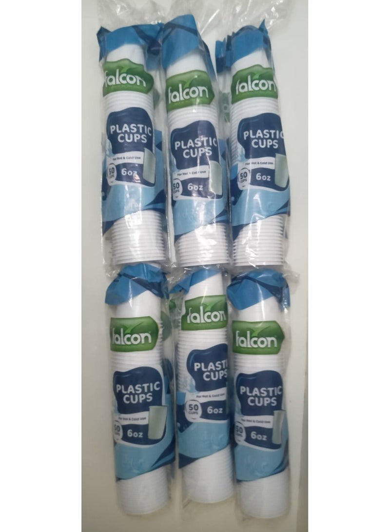 Falconpack Falcon Pac Of 6  X 50 (300 Pcs)Plastic Cups 6oz - Image 2