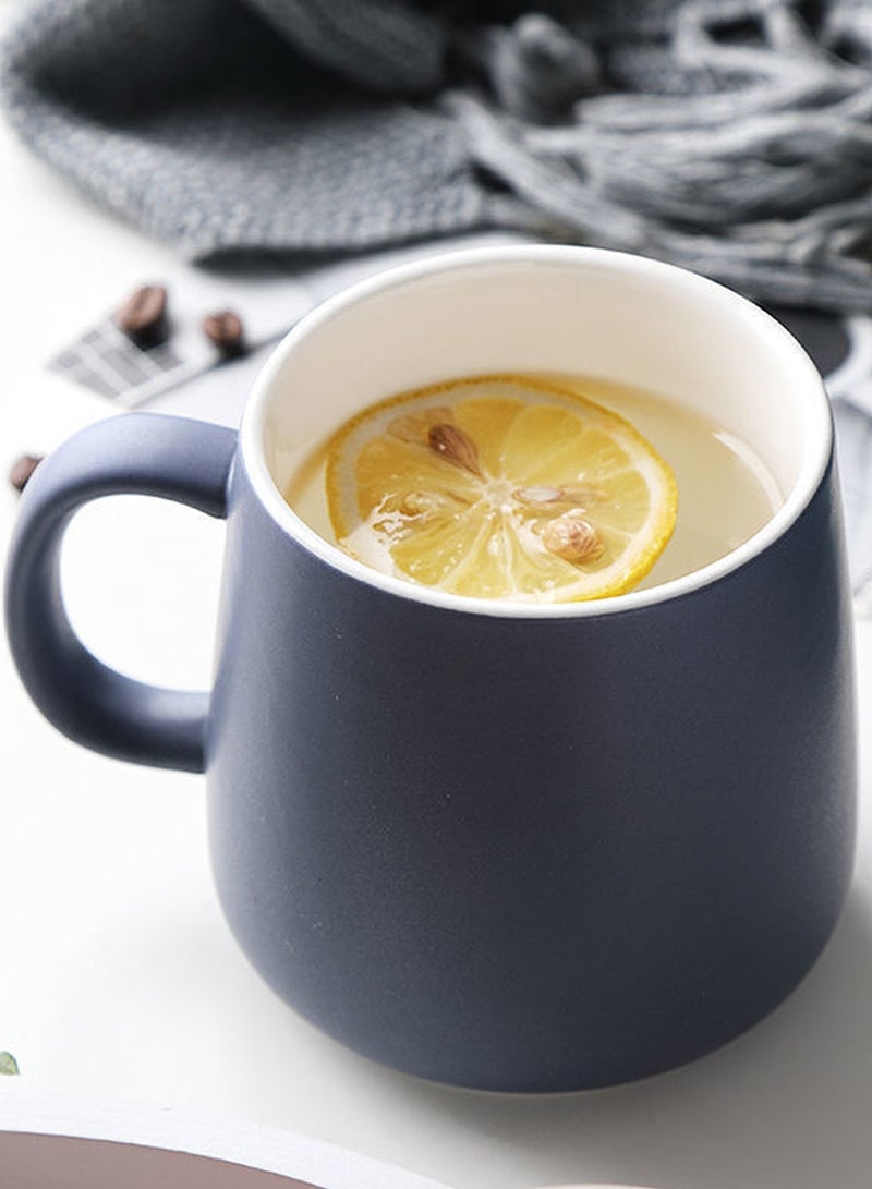 Qiccijoo Coffee Mug Set for 2,Ceramic Coffee Cups With Big Handle 400ml/14 Oz Drink Cup for Latte/Cappuccino/Cocoa/Tea/Milk(Grey) - Image 5