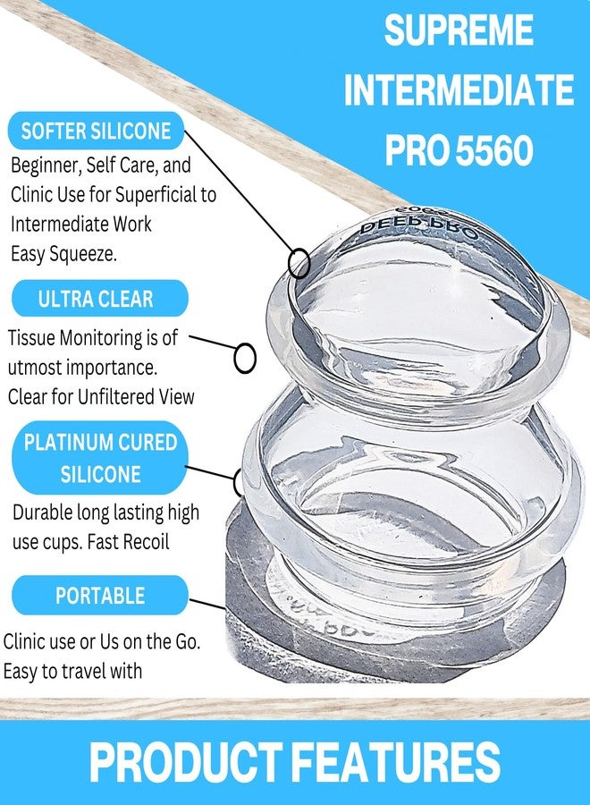 Cupping Warehouse TM Cupping Warehouse Supreme 4 Intermediate Pro 5560 Silicone Cupping Set for Beginners – Medical-Grade, for Massage Therapy, Pain Relief, Body Sculpting & Cellulite Reduction, 4 Sizes (S, M, L, XL) - Image 3