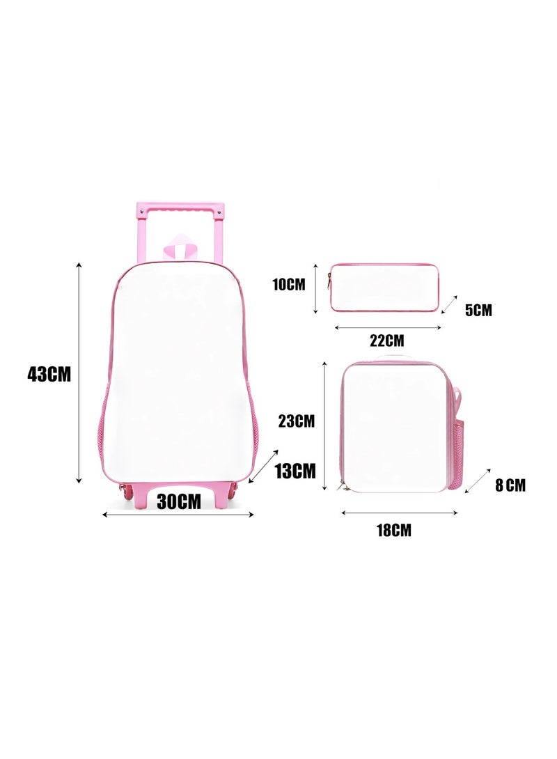 KPOP 3 in 1 Kpop Demon Rolling Luggage Set, Kids Wheeled School Suitcase with Lunch Bag and Pencil Case, Children Travel Trolley Backpack Set - Image 2