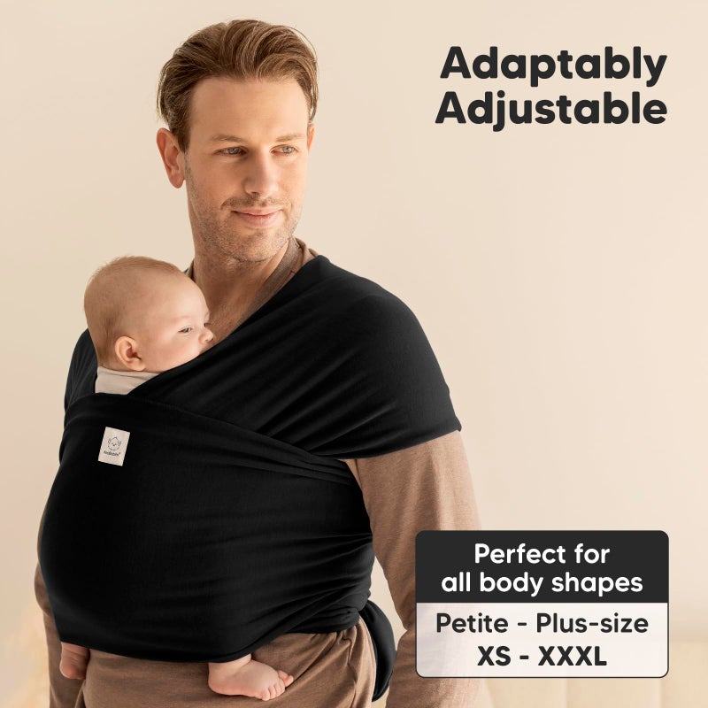 KeaBabies Baby Wrap Carrier - All in 1 Original Baby Carrier Newborn to Toddler Sling, Easy to Wear, Hands Free Bonding, Lightweight, Breathable Infant Wraps (Trendy Black) - Image 4