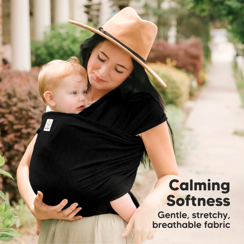 KeaBabies Baby Wrap Carrier - All in 1 Original Baby Carrier Newborn to Toddler Sling, Easy to Wear, Hands Free Bonding, Lightweight, Breathable Infant Wraps (Trendy Black) - Image 3