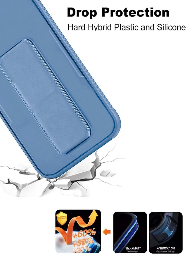 Wtech Honor 200 Pro 5G 2024 Hand Grip Foldable Magnetic Kickstand Wrist Strap Finger Grip With Built-In Iron Modern Camera Lips Case Cover - Sky Blue - Image 4