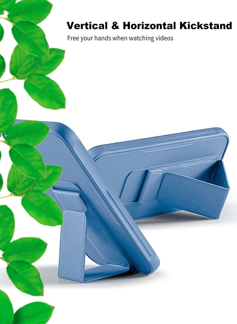 Wtech Honor 200 Pro 5G 2024 Hand Grip Foldable Magnetic Kickstand Wrist Strap Finger Grip With Built-In Iron Modern Camera Lips Case Cover - Sky Blue - Image 5