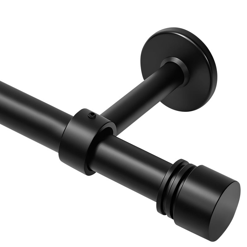 Gogrinliv Heavy Duty Extra Long Curtain Rods 144-240 Inches, Adjustable for 12-20ft Large Windows & Sliding Doors - 1â€ Thick Metal Reinforced Brackets, Black Curtain Drapery Rod for Living Room Outdoor Patio - Image 1