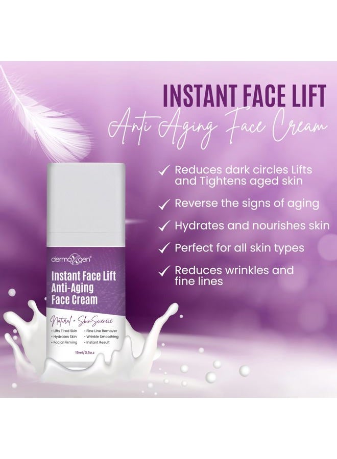 dermaxgen Instant Face Lift Cream – Anti-Aging Solution for Neck, Chest & Sagging Skin – Face Lift Cream Firming Instant for a Smoother, More Lifted & Refreshed Appearance – 0.5 oz / 15ml - Image 2