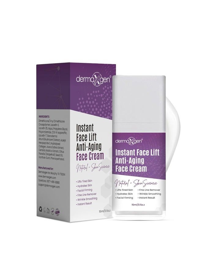 dermaxgen Instant Face Lift Cream – Anti-Aging Solution for Neck, Chest & Sagging Skin – Face Lift Cream Firming Instant for a Smoother, More Lifted & Refreshed Appearance – 0.5 oz / 15ml - Image 1