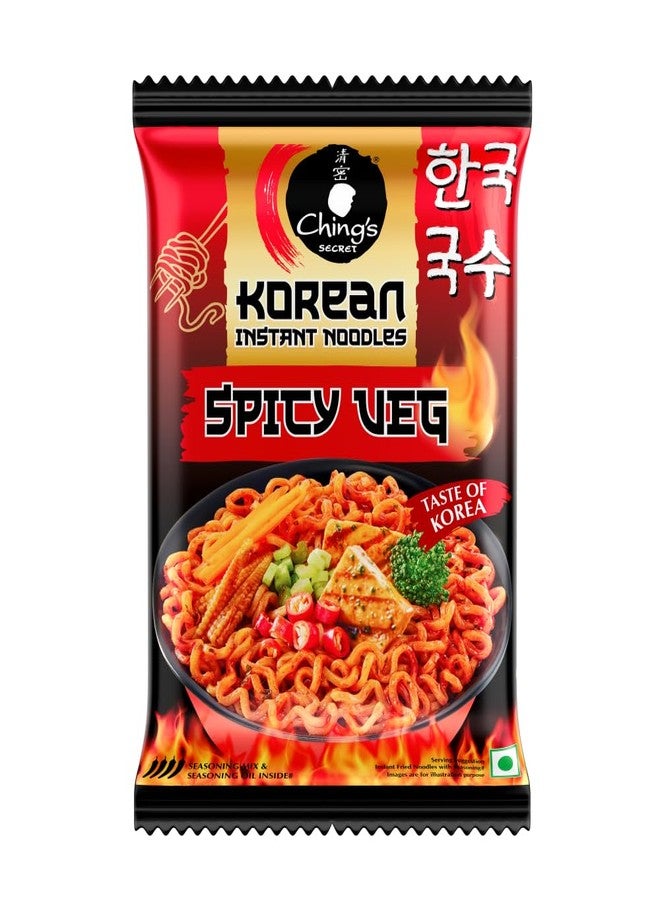 Ching's Ching’s Korean Spicy Veg Instant Noodles, 80g, Veg, It’s Hot, It’s Spicy, It’s Ching’s - Image 1