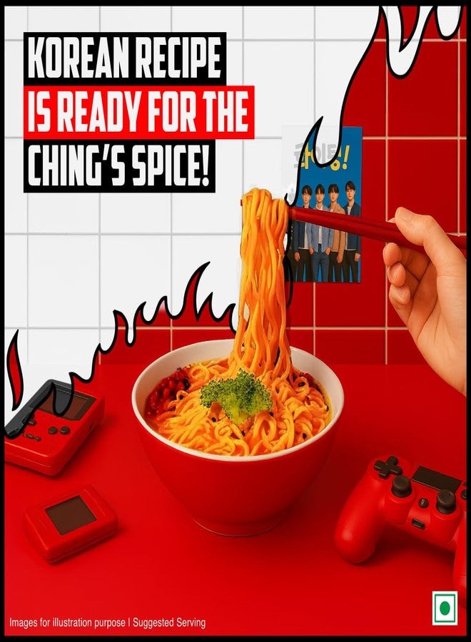 Ching's Ching’s Korean Spicy Veg Instant Noodles, 80g, Veg, It’s Hot, It’s Spicy, It’s Ching’s - Image 4