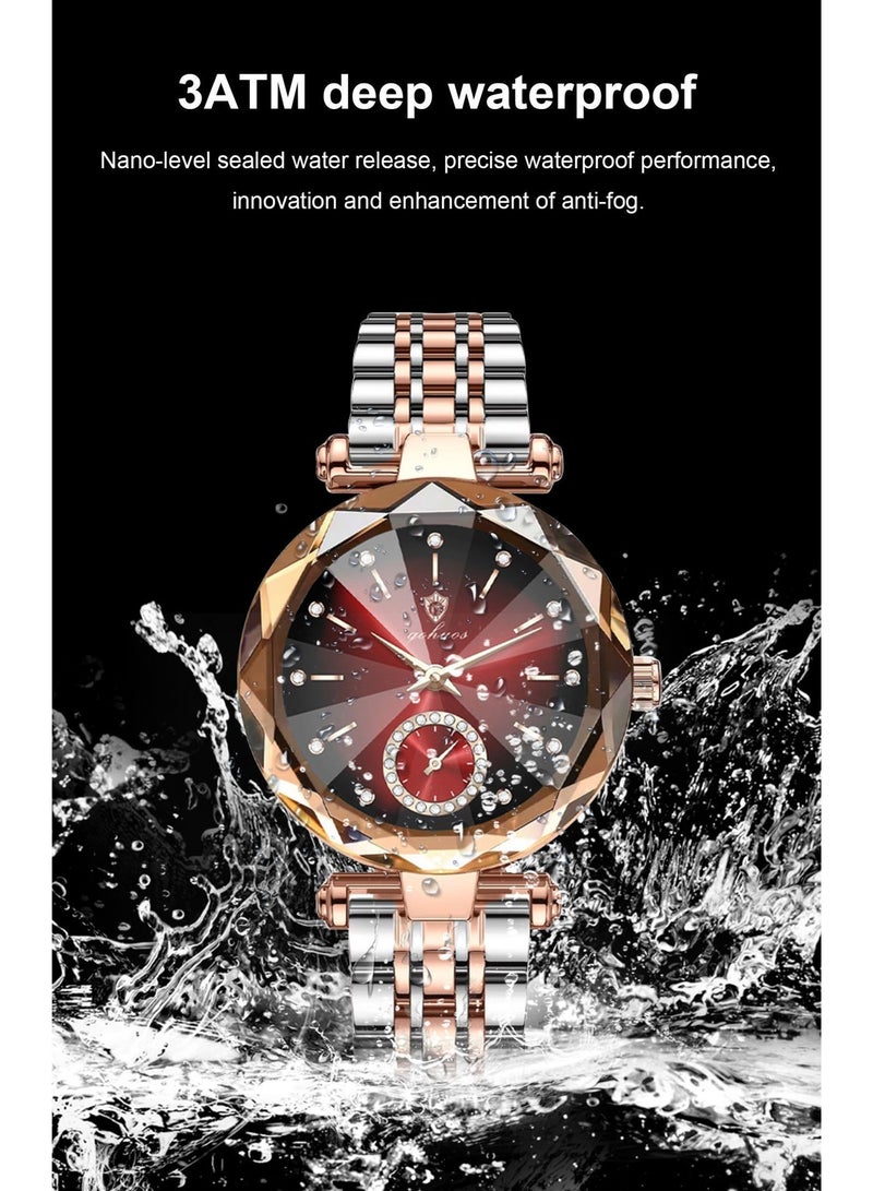 جوهوس ساعة نسائية، ساعة يد كلاسيكية أنثوية فاخرة من الكوارتز الفولاذي المقاوم للماء من أفضل العلامات التجارية - 32 مم - هدية للأم أو الصديقة - Image 5