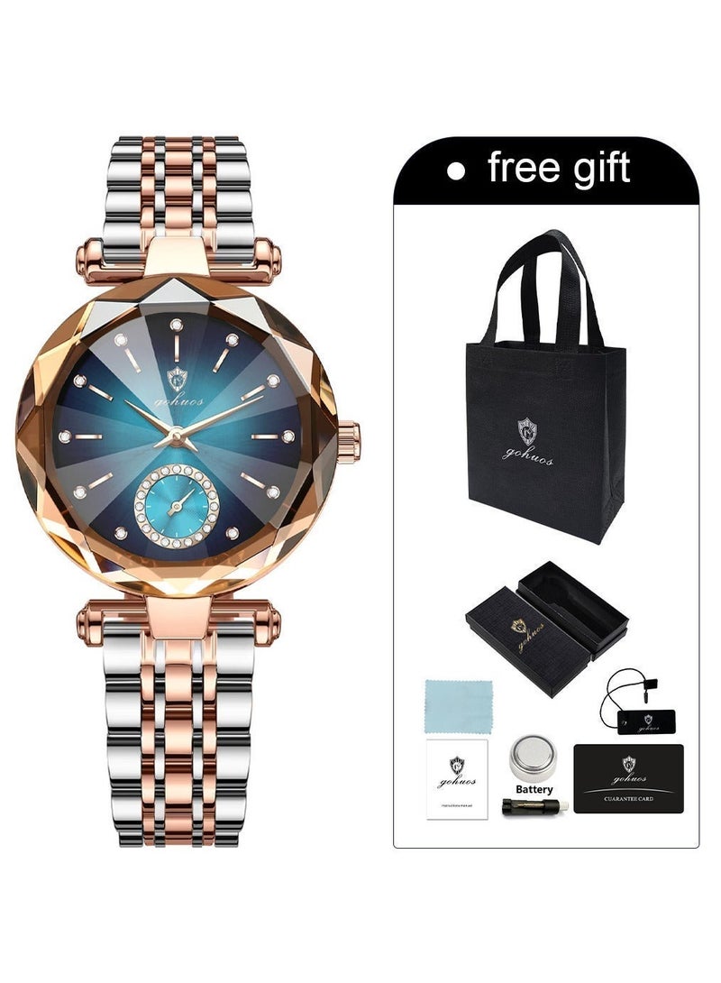جوهوس ساعة نسائية، ساعة يد كلاسيكية أنثوية فاخرة من الكوارتز الفولاذي المقاوم للماء من أفضل العلامات التجارية - 32 مم - هدية للأم أو الصديقة - Image 3
