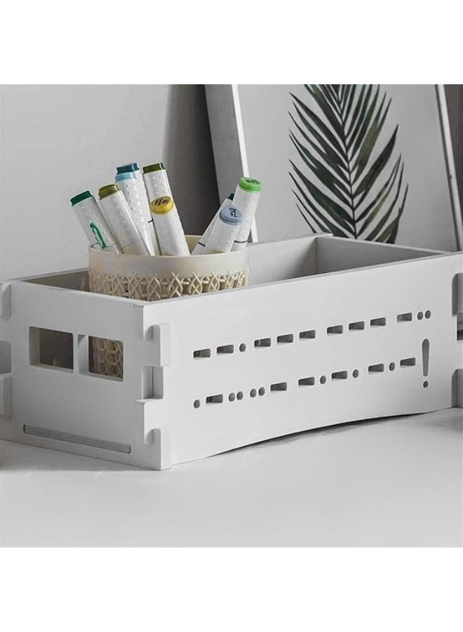 TPGP Bathroom Vanity Tray, Back Of Toilet Storage Basket, Toilet Tank Top Storage Box, (White) - Image 3