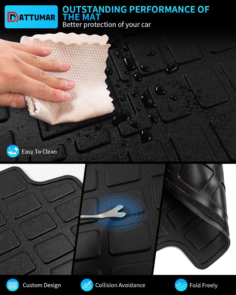 Dattumar Back Seat Cover Compatible with 2010-2024 Toyota 4 Runner 7 Seat Kick Mats TPE All Weather Back Seat Cover Protector 2023 4Runner 7-Seater Accessories (2nd Row Backrest Mats) - Image 4