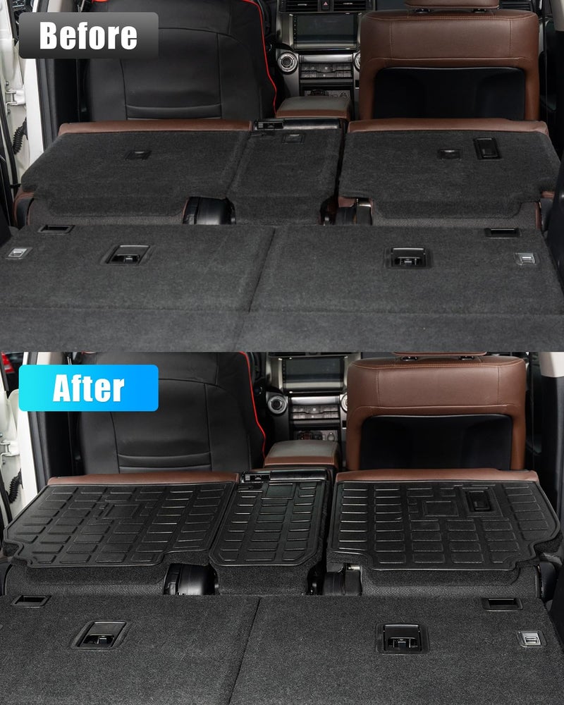 Dattumar Back Seat Cover Compatible with 2010-2024 Toyota 4 Runner 7 Seat Kick Mats TPE All Weather Back Seat Cover Protector 2023 4Runner 7-Seater Accessories (2nd Row Backrest Mats) - Image 2