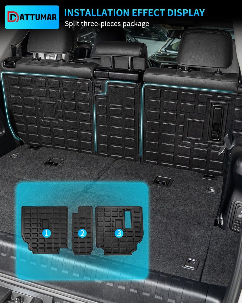 Dattumar Back Seat Cover Compatible with 2010-2024 Toyota 4 Runner 7 Seat Kick Mats TPE All Weather Back Seat Cover Protector 2023 4Runner 7-Seater Accessories (2nd Row Backrest Mats) - Image 3