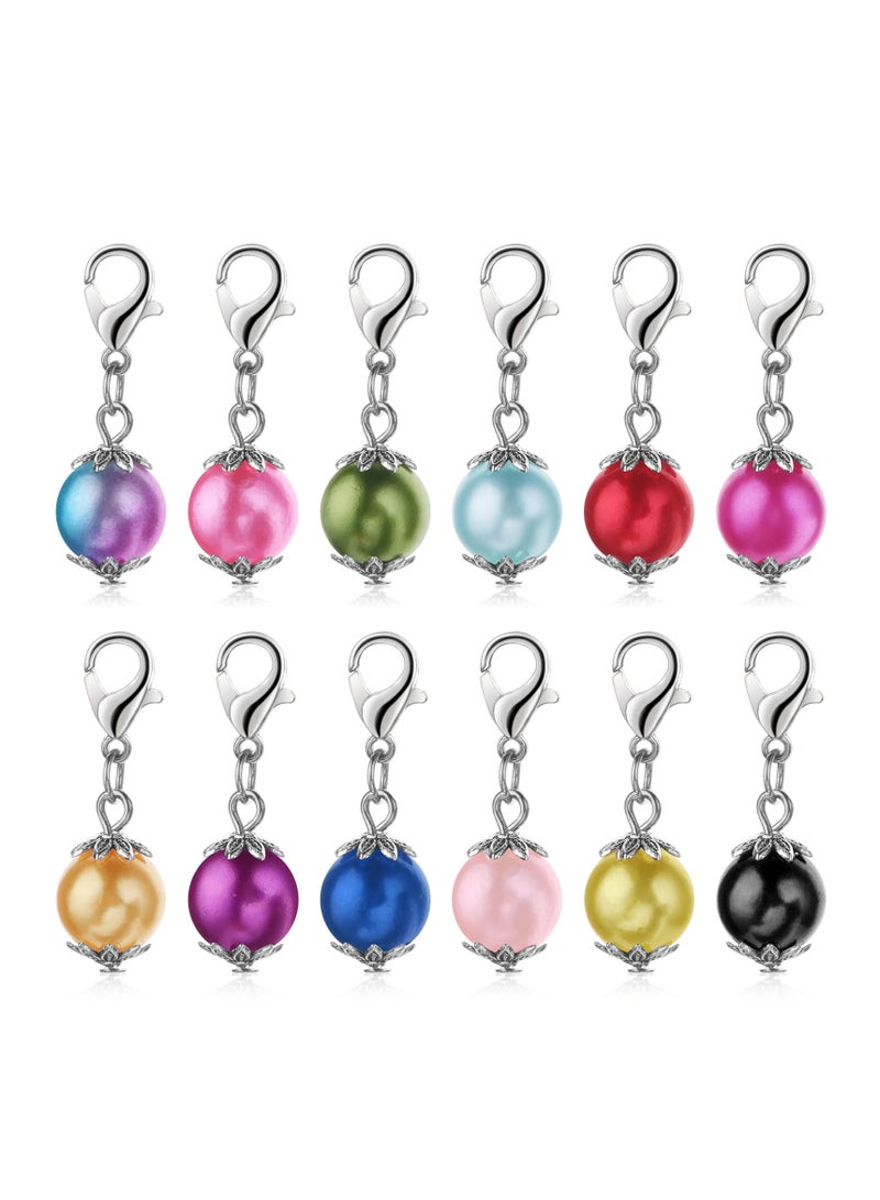 SYOSI 12Pcs Stitch Markers with Lobster Clasp, Beads Stitch Markers Knitting Accessories Knitting Crochet Tools for DIY Handmade Bracelet, Necklace, Zipper Tab - Image 1