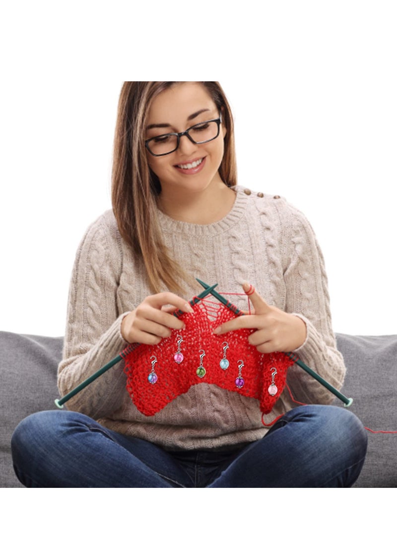 SYOSI 12Pcs Stitch Markers with Lobster Clasp, Beads Stitch Markers Knitting Accessories Knitting Crochet Tools for DIY Handmade Bracelet, Necklace, Zipper Tab - Image 4