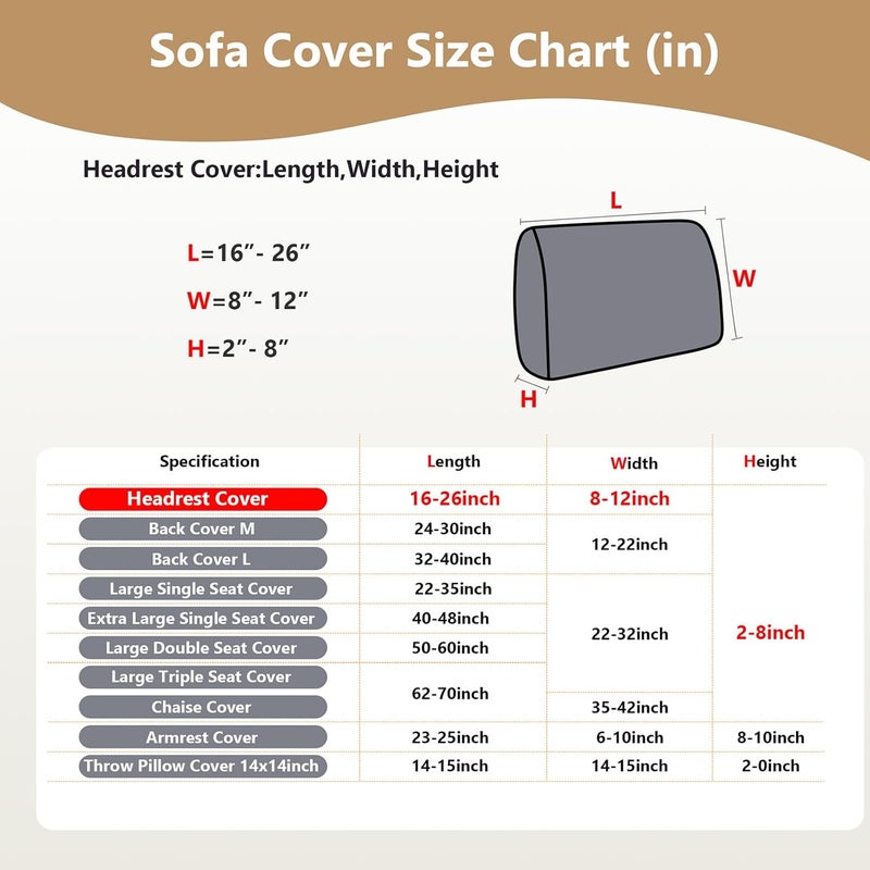Yoovat Magic Sofa Covers Magic Sofa Couch Covers 2024 New Wear-Resistant Universal Sofa Cover Stretch for Sectional Slipcovers (Texture-Brown,Headrest Cover) - Image 2