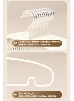 TYCOM Non Slip Hangers Suit Hangers 10 Pack Ultra Thin Space Saving Clothes Hangers with No Shoulder Bump Design for Coats Jackets Pants Dress Clothe White 10 Pieces.  - Image 2