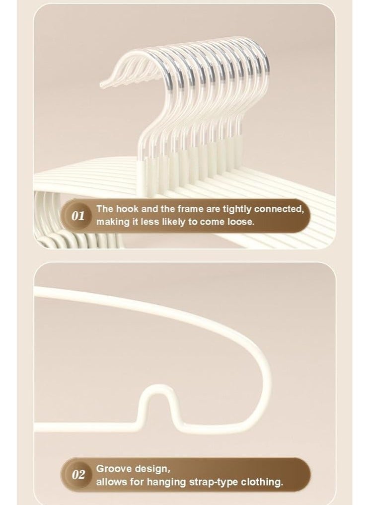 TYCOM Non Slip Hangers Suit Hangers 10 Pack Ultra Thin Space Saving Clothes Hangers with No Shoulder Bump Design for Coats Jackets Pants Dress Clothe White 10 Pieces. - Image 2