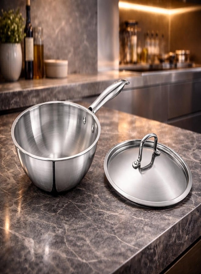 WEKTU Stainless Steel Wok with Lid, 20cm Diameter, 1.5 Litre Capacity, Triply Construction, Dishwasher and Oven Safe, Compatible with All Cooktops - Image 5