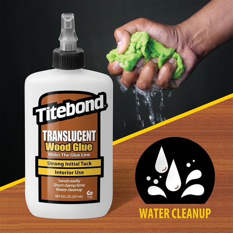 Titebond Translucent Wood Glue - 8 Ounce Bottle for Woodworking and Craft Projects - Image 4