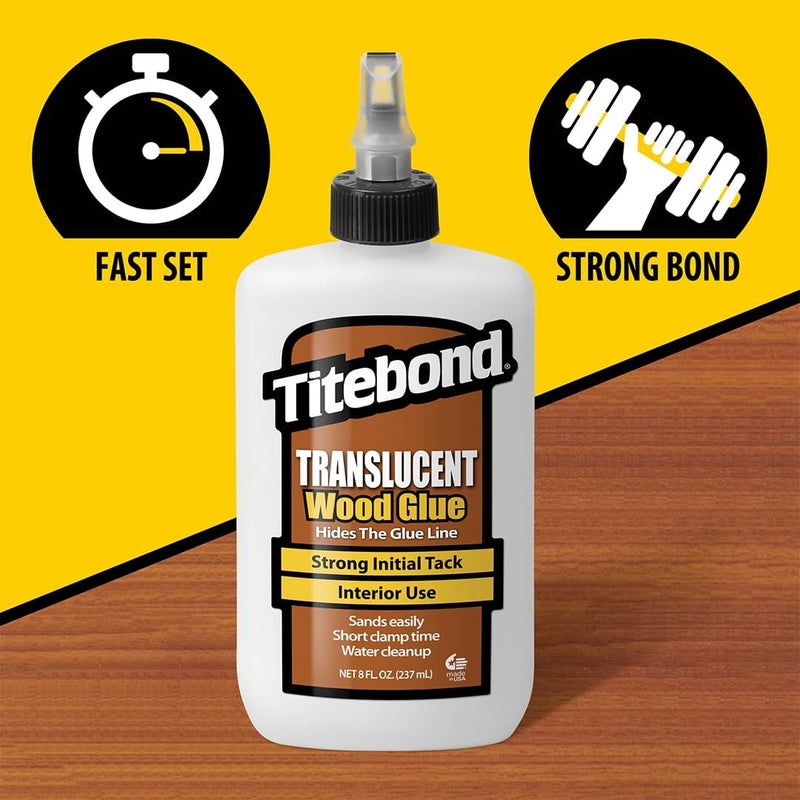 Titebond Translucent Wood Glue - 8 Ounce Bottle for Woodworking and Craft Projects - Image 3