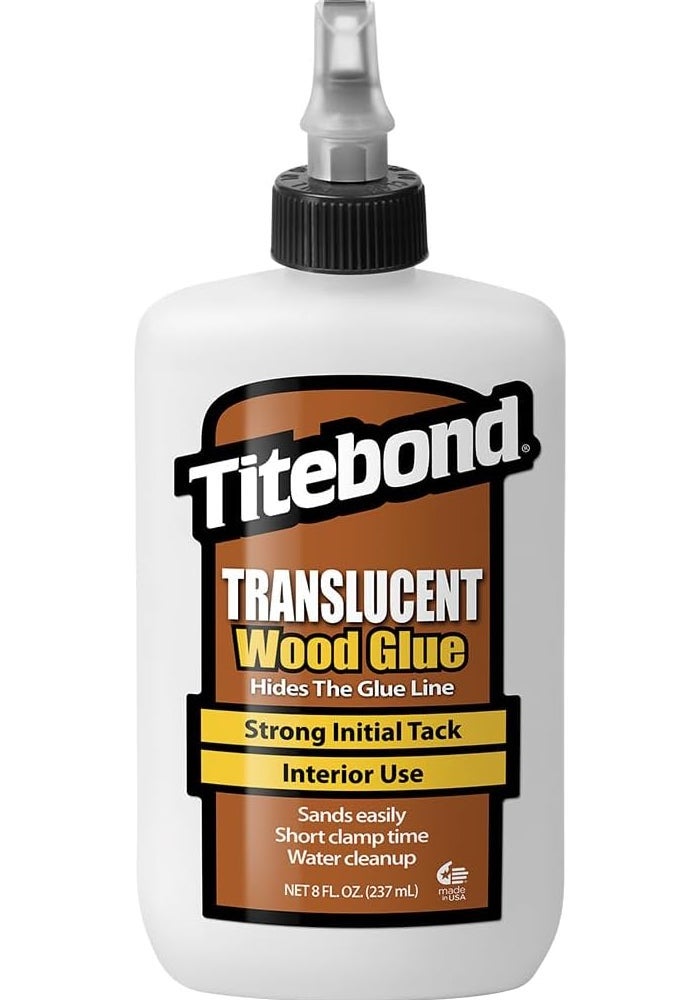 Titebond Translucent Wood Glue - 8 Ounce Bottle for Woodworking and Craft Projects - Image 1