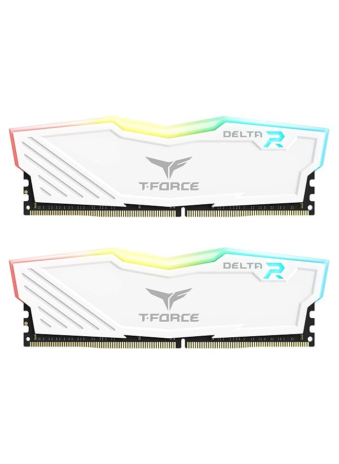 TeamGroup T Force Delta Rgb Ddr4 16Gb 2X8Gb 3600Mhz Pc4 28800 Cl18 وحدة ذاكرة الألعاب المكتبية Ram Tf4D416G3600Hc18Jdc01 أبيض  - Image 1