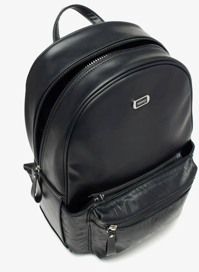 ميسي Women Missy Monogram Embossed Backpack with Detachable Front Pocket - 31x13x40 cm