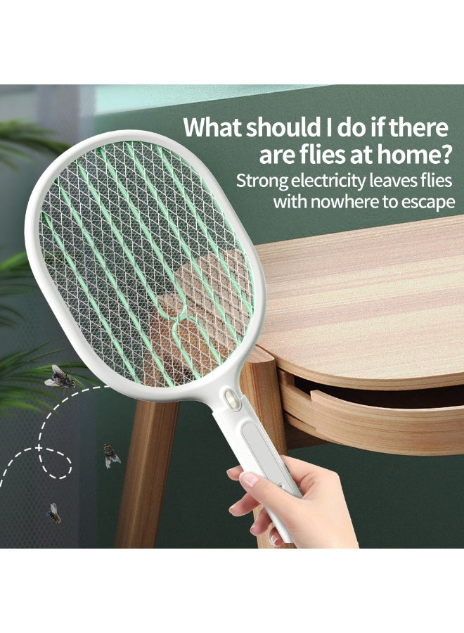 ORIONMAX Electric Mosquito Swatter Racket, Rechargeable Bug Zapper with Stand, USB-C Fast Charging, Triple-Layer Safety Mesh, Smart Sensor & LED Mosquito Attracting Light for Indoor & Outdoor Use - Image 2