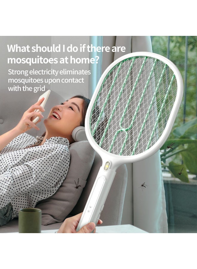 ORIONMAX Electric Mosquito Swatter Racket, Rechargeable Bug Zapper with Stand, USB-C Fast Charging, Triple-Layer Safety Mesh, Smart Sensor & LED Mosquito Attracting Light for Indoor & Outdoor Use - Image 3